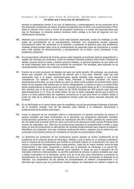 Nicaragua Informe sobre las necesidades y prioridades ... - Unctad XI