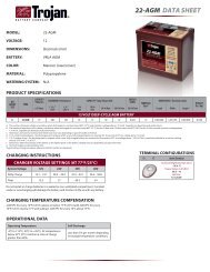 22-AGM dAtA sheet - Trojan Battery Company