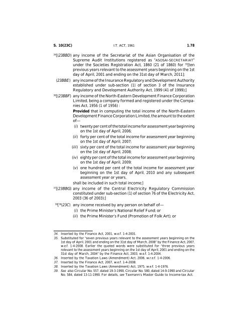 India - Income Tax Act 2010 - Saarc