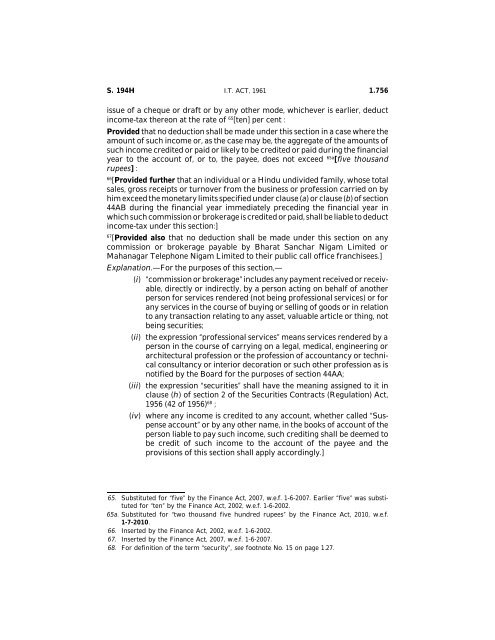 India - Income Tax Act 2010 - Saarc