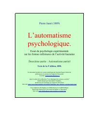 L'automatisme psychologique Partie 2 Pierre Janet ... - Psychaanalyse