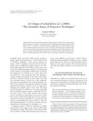 A Critique of Lilienfeld et al.'s (2000) “The Scientific Status of ...
