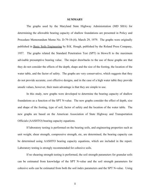 Updating Bearing Capacity – SPT Graphs - Maryland State Highway ...