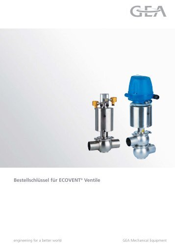 Bestellschlüssel für ECOVENT® Ventile - GEA Tuchenhagen