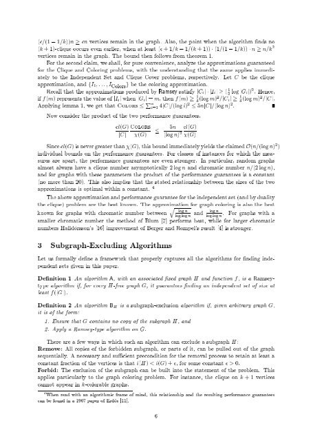 Approximating Maximum Independent Sets by Excluding Subgraphs 1