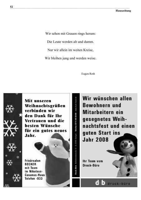 2007 Weihnachten - Nikolaus - Cusanus - Haus