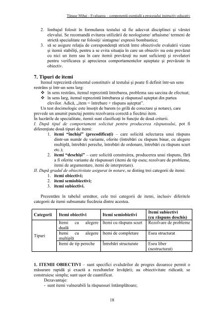 Evaluarea – componentă esenţială a procesului instructiv-educativ