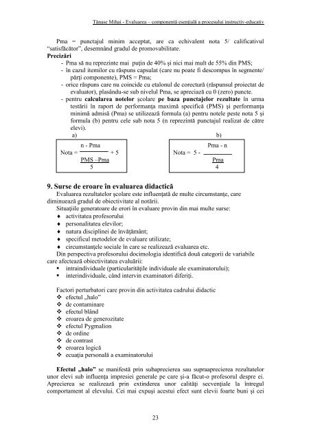 Evaluarea – componentă esenţială a procesului instructiv-educativ