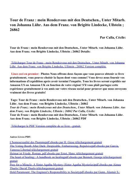 Tour de Franz : mein Rendezvous mit den Deutschen., Unter Mitarb ...