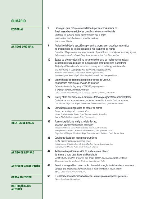 RBM - Volume 20, Número 1, Jan-Mar 2010 - Sociedade Brasileira ...