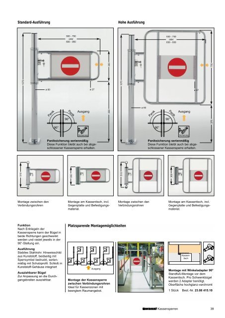 Eingangsanlagen mechanisch Kundenführungen · Absperrungen