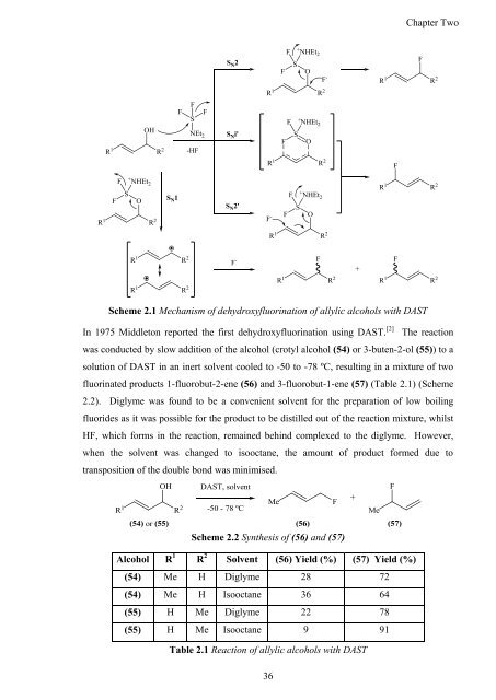 Synthesis and Comparison of the Reactivity of Allyl Fluorides and ...