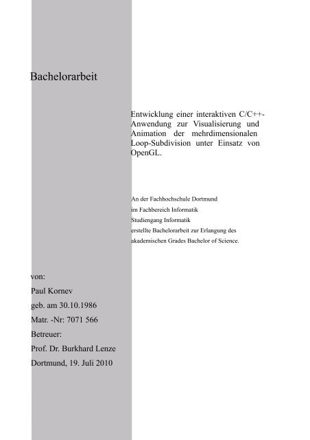 Bachelorarbeit Bachelor Thesis