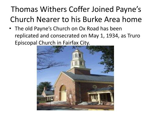 BURKE HISTORY: COFFER HOME - fairfax county stories
