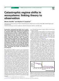 Catastrophic regime shifts in ecosystems: linking theory to observation