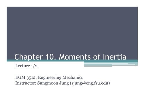 Chapter 10. Moments of Inertia