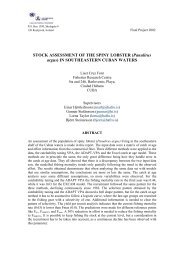 STOCK ASSESSMENT OF THE SPINY LOBSTER (Panulirus argus ...