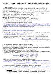 Corrigé TP 10bis : Dosage de l'acide citrique dans une limonade