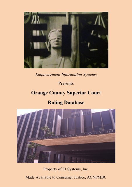 Orange County Superior Court Ruling Database - Consumer-justice ...
