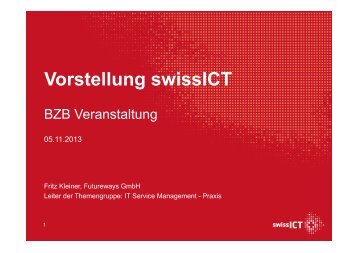 swissICT Vorstellung am BZB Event 05.11.2013 ... - bzb Weiterbildung