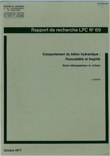 Rapport de recherche LPC N° 69 Comportement du béton hydraulique