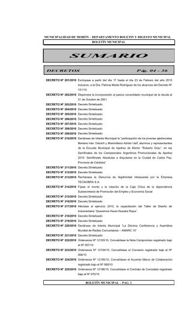 BoletÃ­n NÂº2 - Municipalidad de MorÃ³n