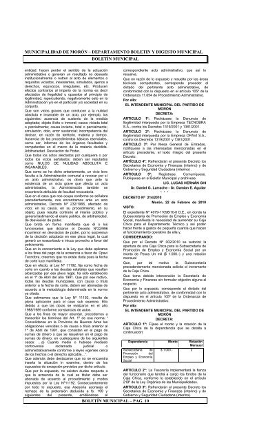 BoletÃ­n NÂº2 - Municipalidad de MorÃ³n