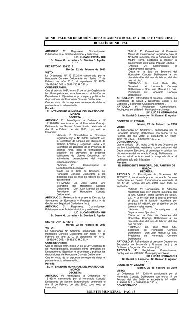 BoletÃ­n NÂº2 - Municipalidad de MorÃ³n