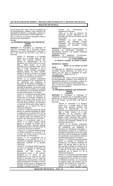 BoletÃ­n NÂº2 - Municipalidad de MorÃ³n