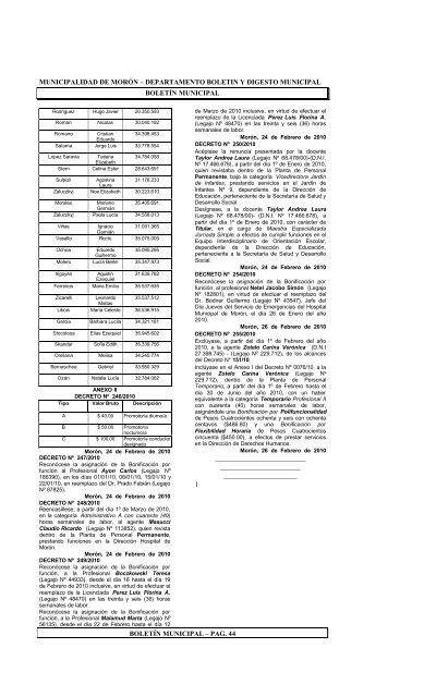 BoletÃ­n NÂº2 - Municipalidad de MorÃ³n