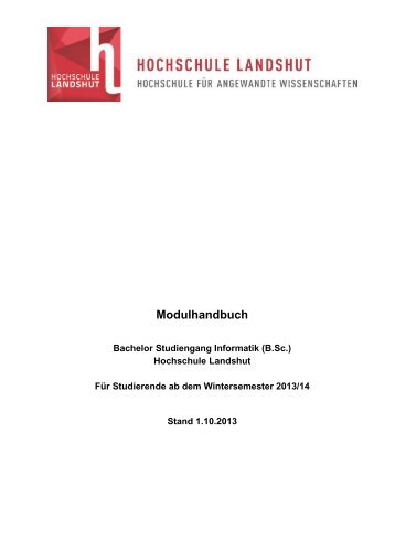 Modulhandbuch - Hochschule Landshut