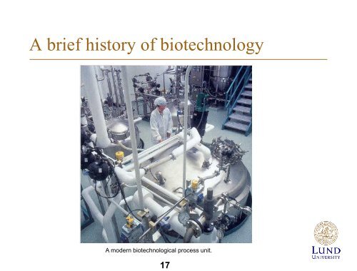 Biotechnology - Department of Chemical Engineering