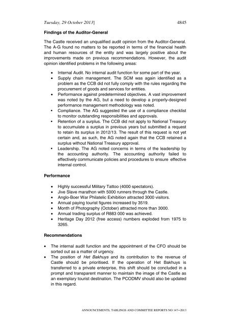 announcements, tablings and committee reports - Parliament of ...