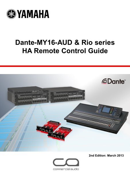 Dante-MY16-AUD & Rio series HA Remote Control Guide
