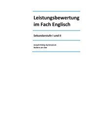 Leistungsbewertung im Fach Englisch - Joseph-König-Gymnasium