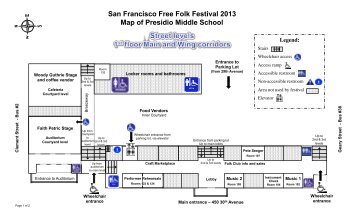 San Francisco Free Folk Festival 2013 Map of Presidio Middle School