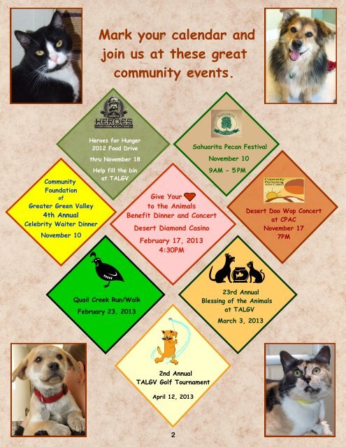 Fall 2012 (.pdf format) - The Animal League of Green Valley