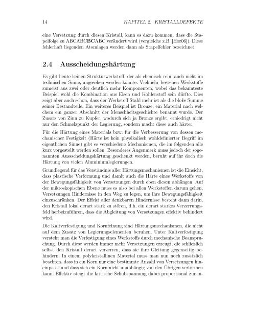 Untersuchungen zu Frühstadien der Ausscheidungsbildung in ...