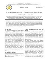 In vitro Anthelmintic Activity of Aerial Parts of Aerva lanata Linn Juss