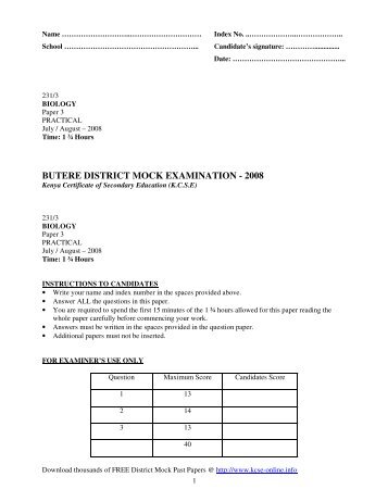 butere district mock examination - 2008 - kcse past papers | 2013 ...