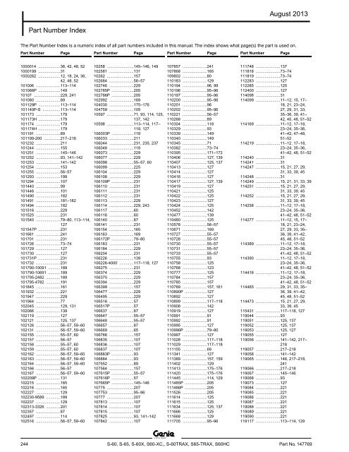 from SN 21001, S-60 / S-65 (PN 147769) - Genie