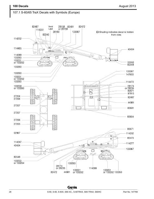 from SN 21001, S-60 / S-65 (PN 147769) - Genie