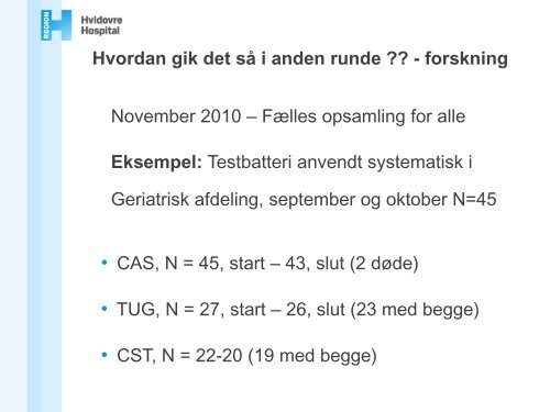 Anvendelse af forskning i klinisk praksis – Implementering af fælles ...