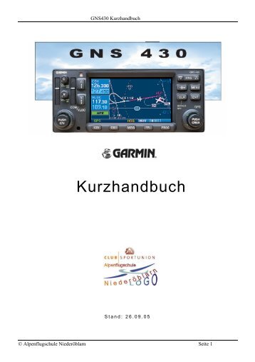 GARMIN GNS 430 Kurzanleitung - Flugplatz Wangen-Lachen