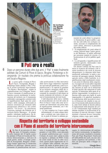 Intervista al sindaco Mario Crosta Rispetto del territorio e sviluppo ...