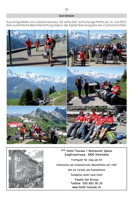 Clubheft Nr. 75 – Juni 013 - SAC Sektion Interlaken