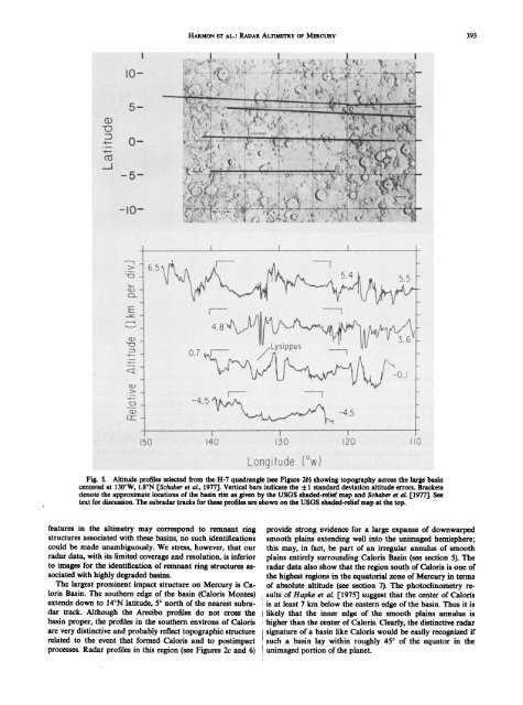 Radar Altimetry of Mercury: A Preliminary Analysis - Brown ...