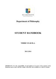 Third Year Handbook - National University of Ireland, Maynooth