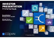 INVESTOR PRESENTATION - Codan