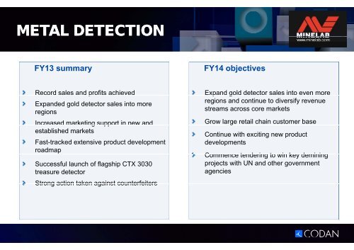 INVESTOR PRESENTATION - Codan